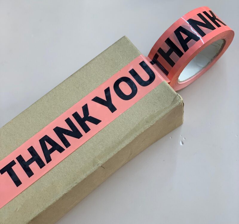 Thank you, custom Printed BOPP Tape, - Image 2